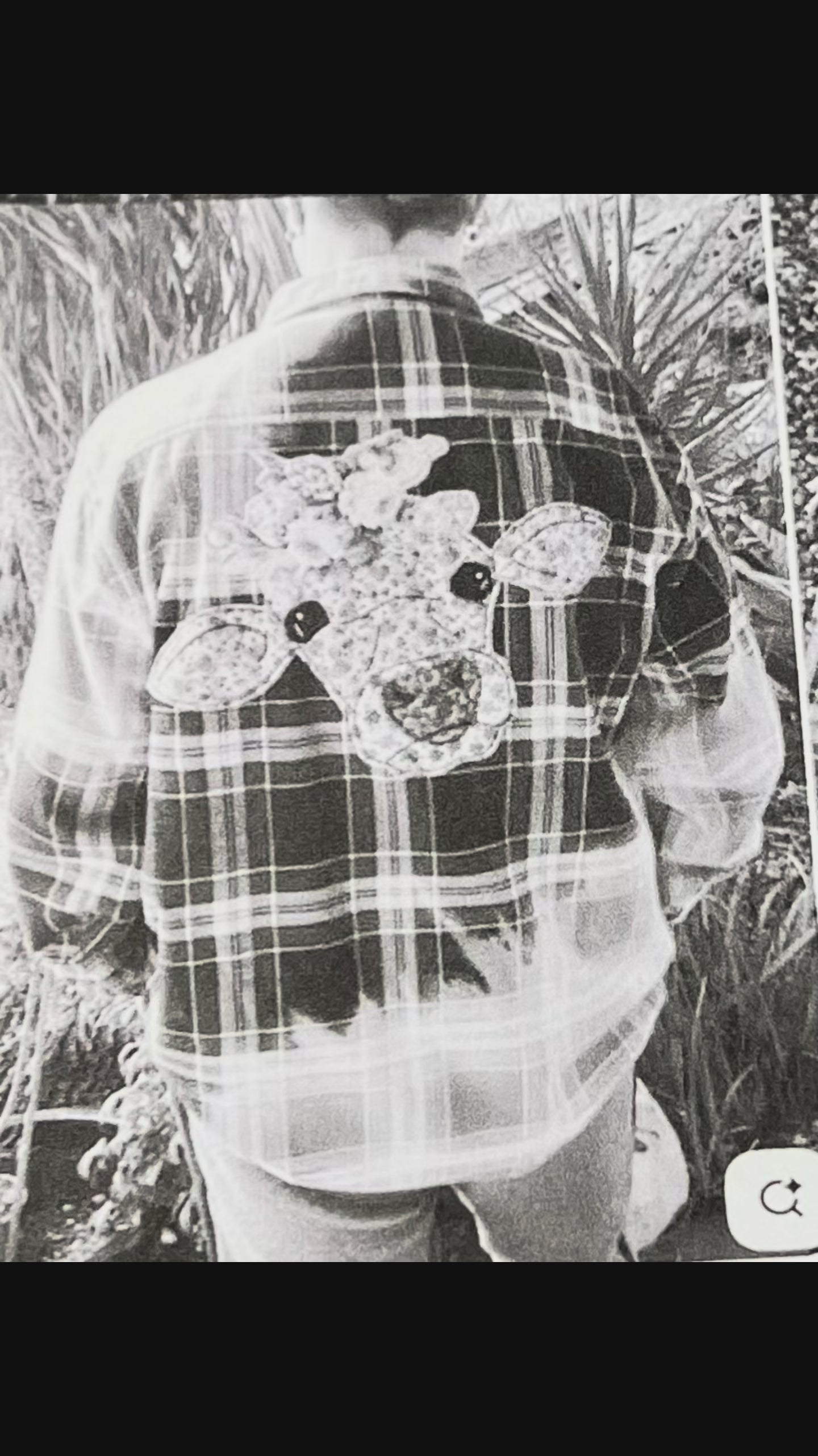 Bleached Denim Cow Appliqué Shirt – Size Large